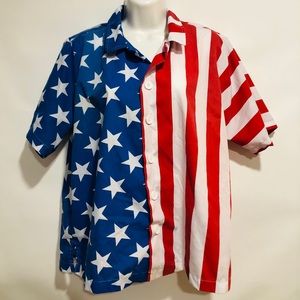 USA/American Flag Button Up Tee